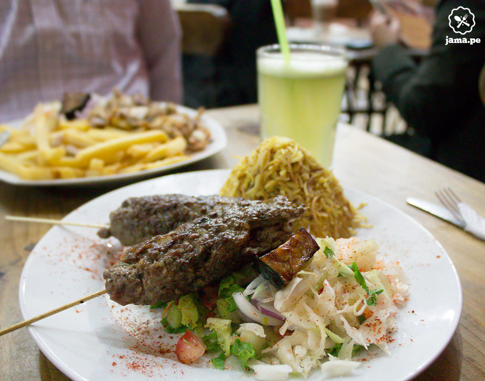 comida arabe en miraflores y comi anticuchos de cordero