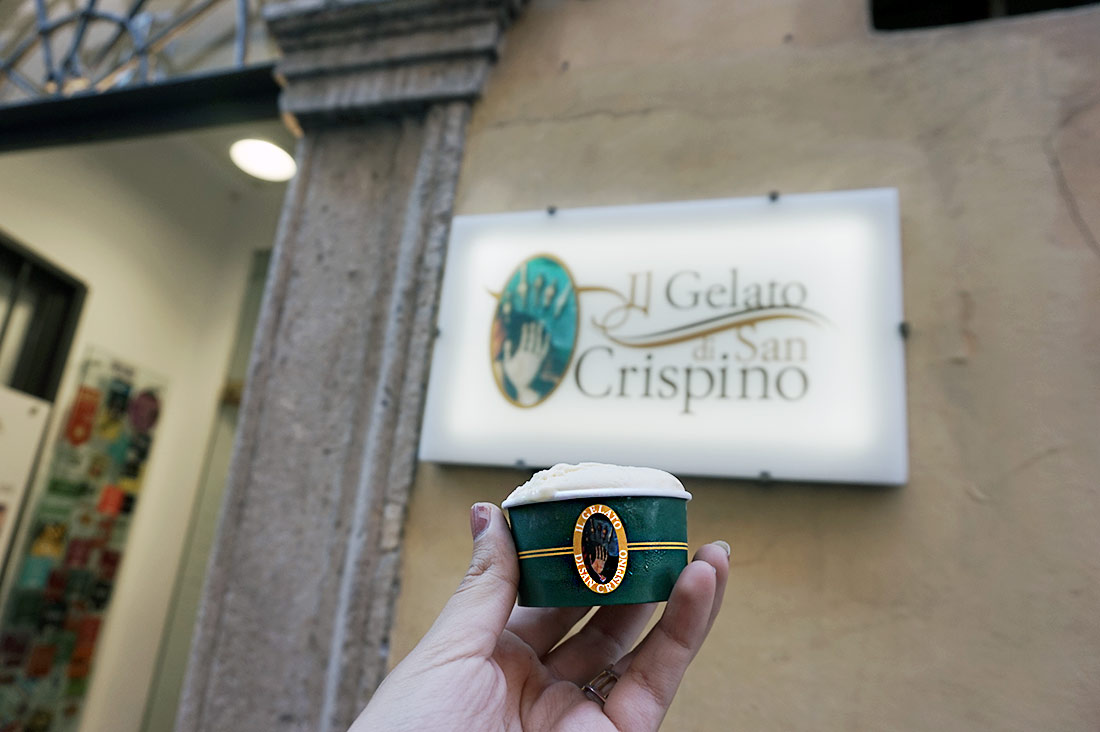 Gelato de San Crispino. Aquí ya le había dado un par de cucharadas